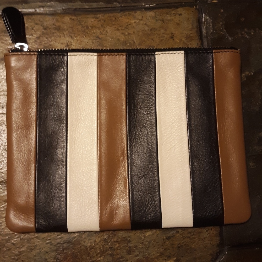 COPY - Barneys New York stripe clutch